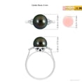 thumbnail image 4 of ANGARA Tahitian Cultured Pearl Ring with Trio Diamonds in 925 Sterling Silver for Women | June Birthstone, Birthday, Anniversary, Jewelry Gift for Women | Pearl Ring, 4 of 8