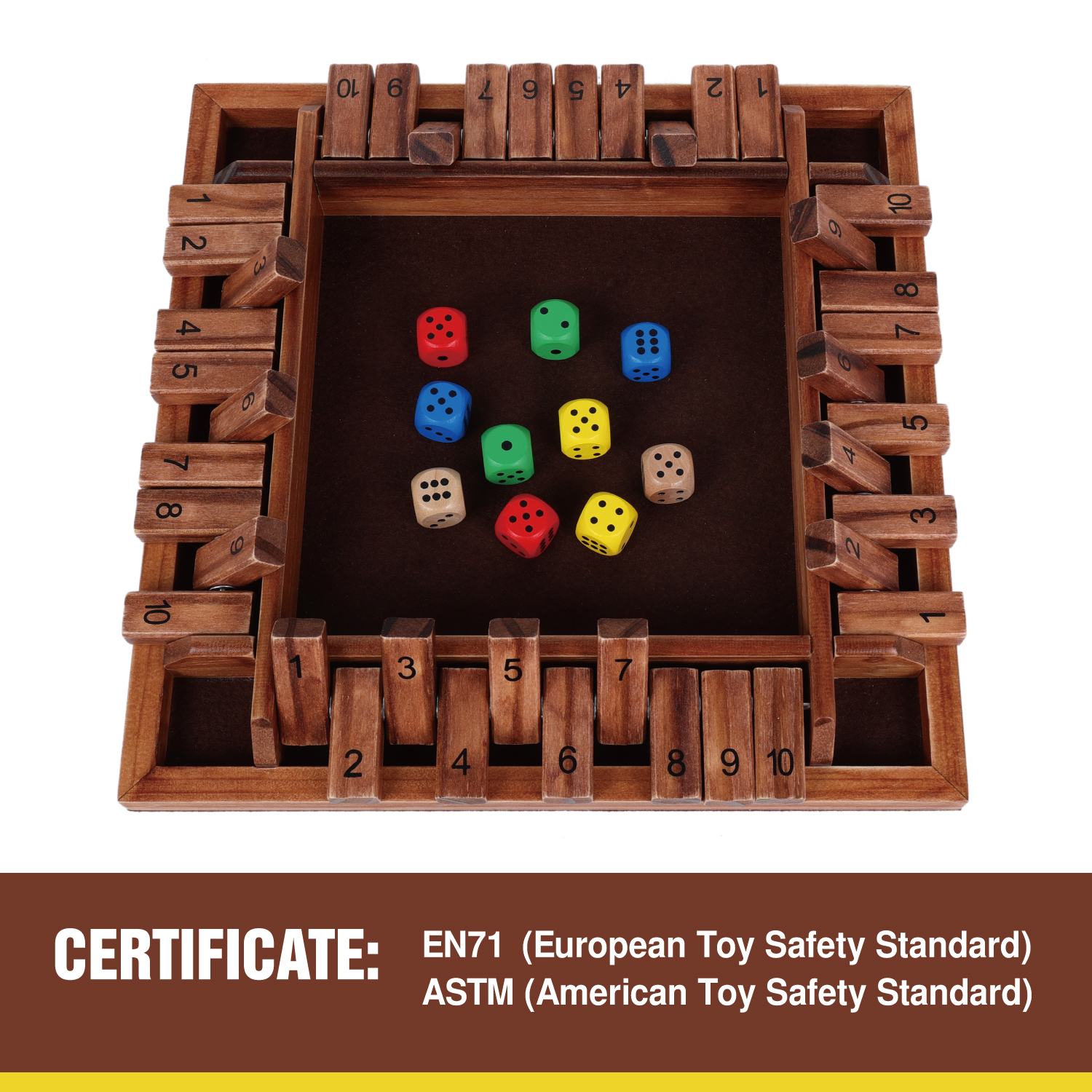 Fugocen Shut The Box Dice Game with 10 Dice photo 5