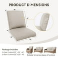 thumbnail image 7 of Unnifurnzi Outdoor Chair Cushions Set of 2-22 x 25 x 4 Inch High Density Sponge Patio Deep Seat Cushions Outdoor Furniture Cushions for Chair Sofa Couch-Beige, 7 of 7