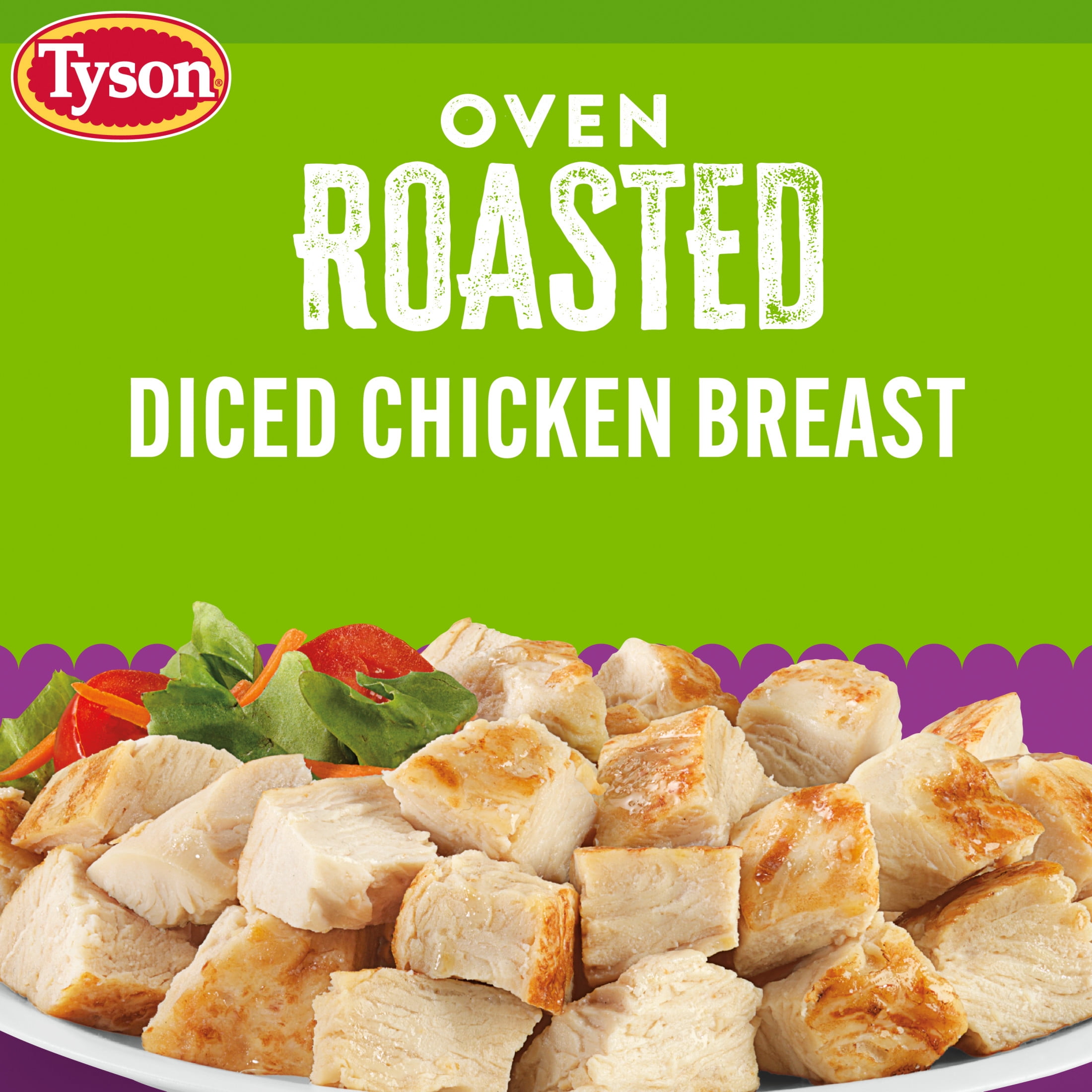 Tyson Oven Roasted Diced Chicken Breast, 22 oz (Frozen, Fully Cooked)