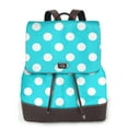 thumbnail image 1 of Easygdp Aqua And White Polka Dot Mochila de Cuero para Mujeres, Bolso de Hombro, Bolsos de Mano de Moda para Trabajo y Viajes, 1 of 4
