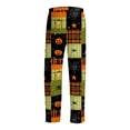 thumbnail image 6 of Men's Halloween Pajama Pants Pumpkin Spider Web Wide Leg Horror Pajama Pants Witch Hat Castle Drawstring Funny Sleep Pants, XL, 6 of 6