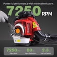 thumbnail image 3 of Seipouy Backpack Gas Powered Leaf Blower, 80CC 900CFM 4.8HP 2-Cycle Grass Lawn Blower Air Cooling Gasoline Backpack Grass Blower with Air-Cooled, Snow Blower for Outdoor, 3 of 7