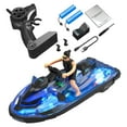 thumbnail image 1 of RC Speed Boat with Light 2 Gears Speed Adjustment Simulation Fast Remote Control Blue double module, 1 of 9