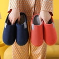 thumbnail image 4 of Zapatillas de casa de fondo suave y grueso para hombre y mujer, pantuflas de felpa para el hogar, zapatillas térmicas antideslizantes para interiores, Invierno, 4 of 4