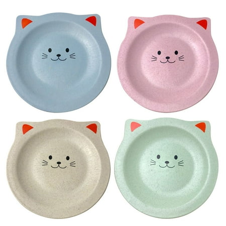 

Etereauty 4PCS Cat Dessert Dish Kids Children Snacks Dessert Plate Lovely Dessert Plate