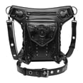 thumbnail image 2 of Riñonera Steampunk, bolsos portátiles con correa desmontable, riñonera negra de cuero PU para muslo y cadera, riñonera para viajes de SM SunniMix Riñonera Steampunk, 2 of 8