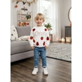 thumbnail image 5 of Miaouyo Baby Girls Birthday Knit Fall Sweater 9 12 18 Months Fashionable Strawberry and Letter Embroidery Crew Neck Long Sleeve Birthday Tops, 5 of 9