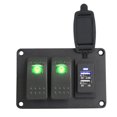 thumbnail image 2 of Interruptor basculante, motocicleta impermeable ATV 2 Panel de interruptor de luz única 3.4A Cargado de voltaje de 12/24v(Azul) Panel de interruptores Spptty modificación de coche, 2 of 7