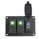 thumbnail image 2 of Interruptor basculante, motocicleta impermeable ATV 2 Panel de interruptor de luz única 3.4A Cargador de coche con 45 pegatinas de patrón para equipos de voltaje de 12/24v(Azul) Ecomeon no, 2 of 5