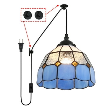 Injak Modern Blue Glass Plug-In Chandelier