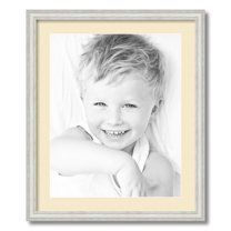 ArtToFrames 20x24 Matted Picture Frame with 16x20 Single Mat Photo Opening Framed in 1.25 Off White Wash on Ash and 2 Cream Mat (FWM-4098-20x24)