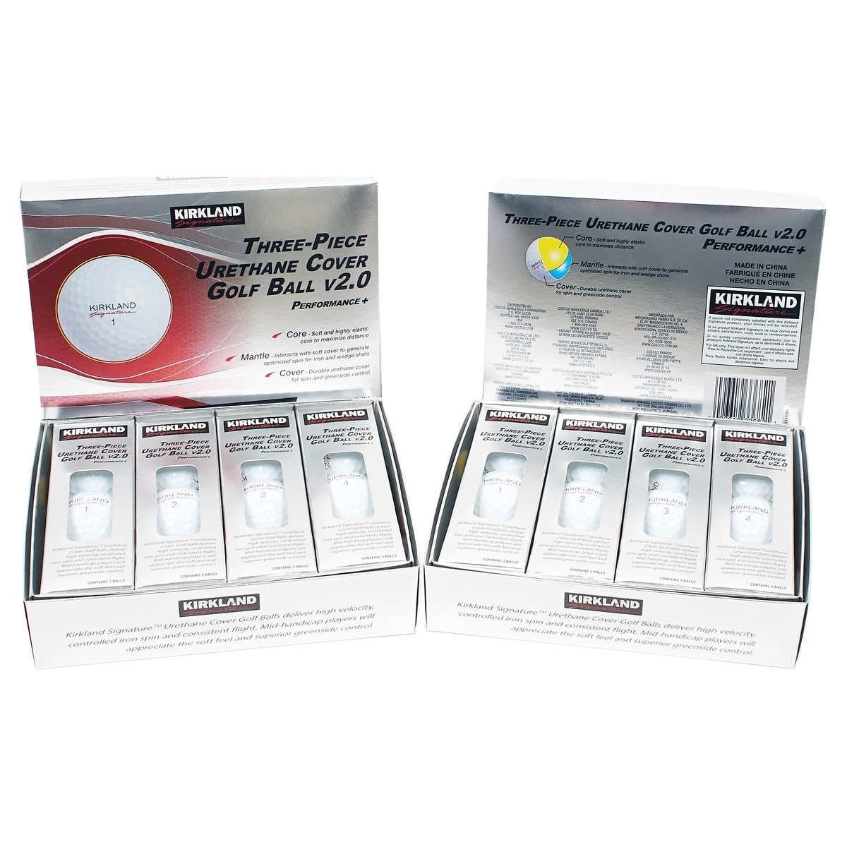 Kirkland Signature 3-piece V2.0 Urethane Cover Golf Ball, 24 Count