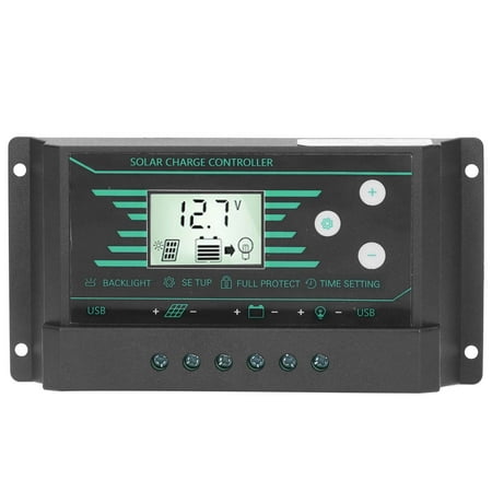 

price crash Solar Panel Regulator Charge Controller PWM Dual USB LCD Display 30A 12V/24V for Lampz20