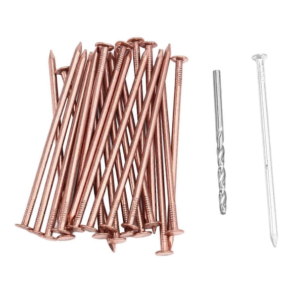 25pcs Copper Nails for Tree Cutting, 3.5 Inch Pure Copper Nails Bulk, Tree Stump Removal Nails Hardware N