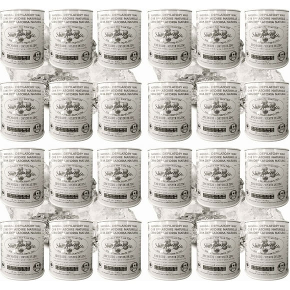 Sharonelle Soft Wax All Purpose Hair Removal Natural Depilatory Canned Wax for Sensitive Skin Canada-Made Melting Wax in Black color Canned Package (24PC, ZincOxide)