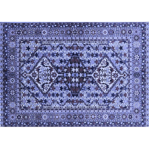 Ahgly Company Indoor Rectangle Oriental Blue Industrial Area Rugs, 2' x 3'