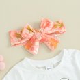 thumbnail image 5 of Bagilaanoe 3pcs Toddler Easter Outfits Baby Girl Pants Set Letter Short Sleeve T-shirt Tops + Flare Trousers + Headband 9M 12M 18M 24M 3T 4T Kids Casual Clothes, 5 of 9