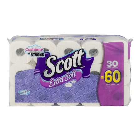 Scott Extra Soft Toilet Paper, 30 Double Rolls