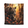 thumbnail image 2 of Wyihui Flannel Throw Blanket, Soft Cozy Lightweight Autumn Brown Print Blanket for Couch Bed Sofa, Fall Decor for Home Living Room Dorm, 2 of 7