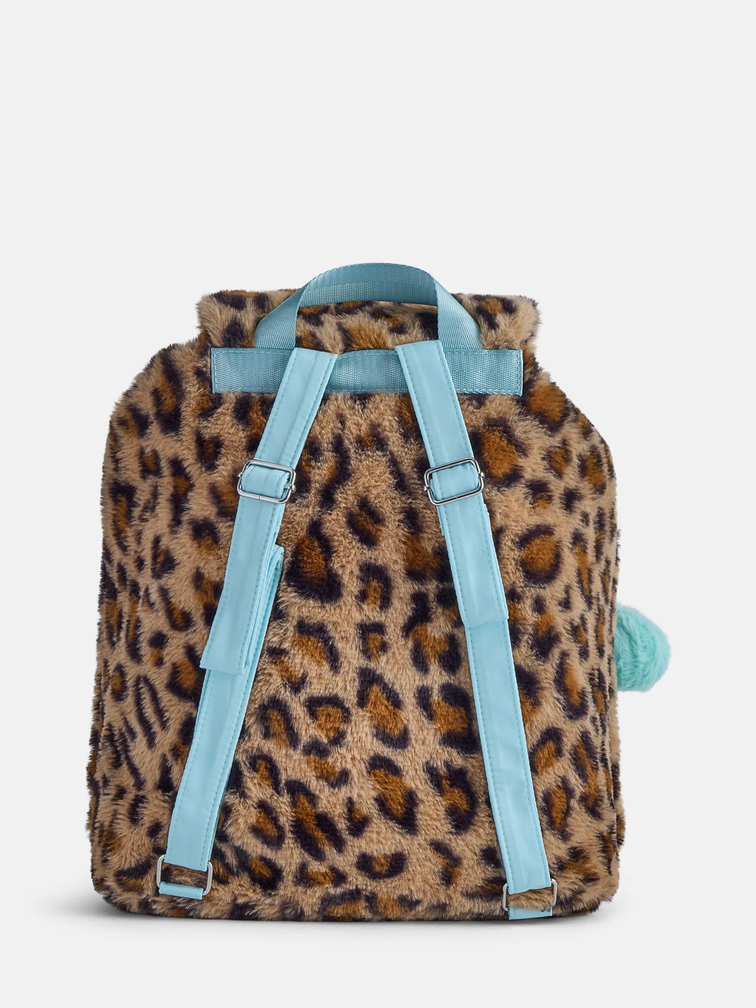 Justice Girls Faux Fur Rucksack Backpack, Leopard
