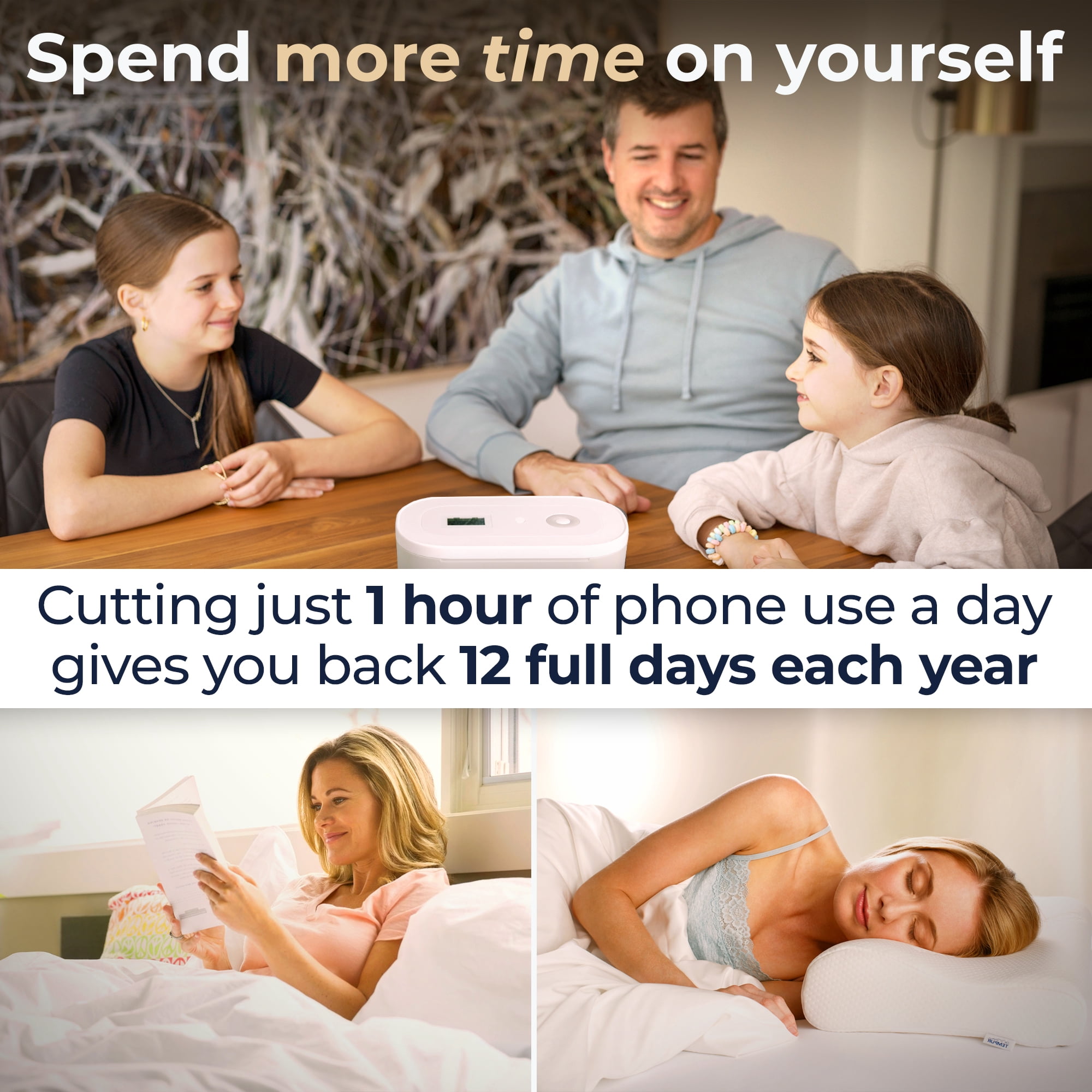 Mindsight Timed Lock Box, Digital Countdown Storage Box with 3 Lock Modes for Phones, Snacks, and Gaming Controllers, Habit and Wellness Tool (Gray)
