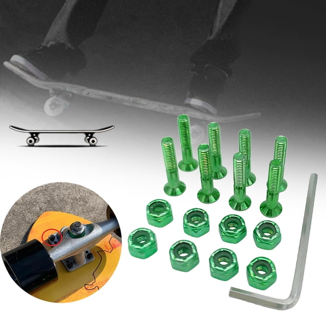 8 piezas de tornillos de acero al carbono Cola tornillos para patineta
