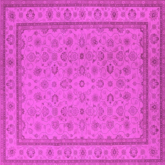 Ahgly Company Indoor Square Oriental Pink Traditional Area Rugs, 6' Square
