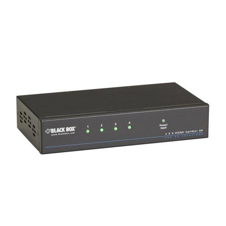 UPC: 0822088079415 | Black Box Network Services VSP-HDMI1X4-4K 4k HDMI Splitter 1 x 4 Distribute HDMI Video Resolutions