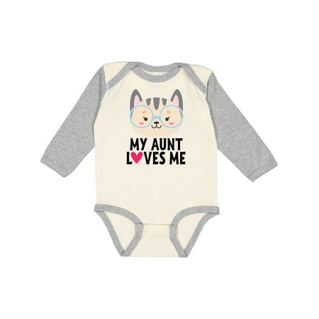 

Inktastic My Aunt Loves Me Niece Cat Gift Baby Girl Long Sleeve Bodysuit