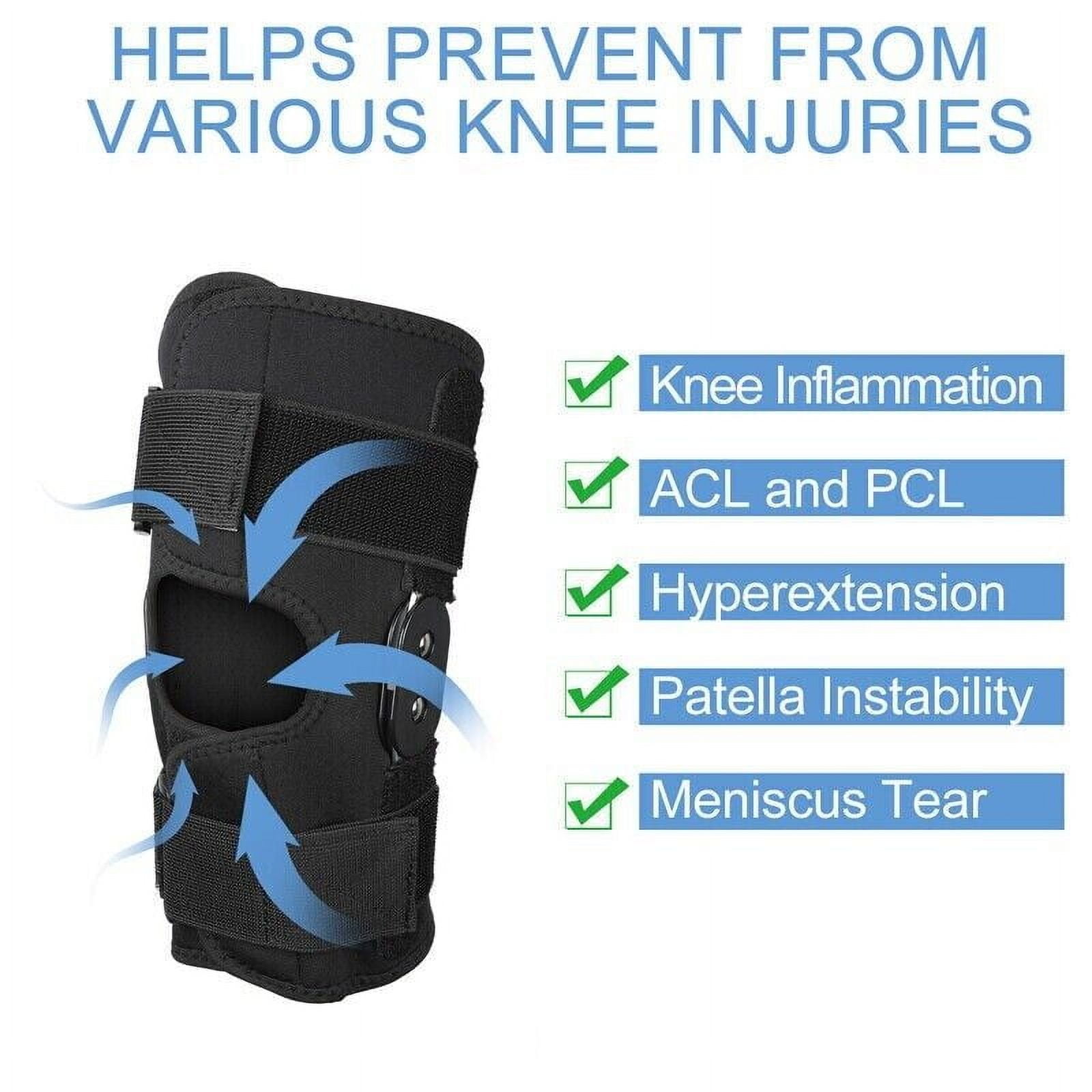Hinged Knee Brace Compression Sleeve Joint Support Open Patella Stabilizer Wrap