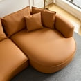 thumbnail image 6 of Kevinplus 5-Seat Modern Sectional curved Sofa Couch with Eco-leather for Living Room Apartment Office, Orange, 6 of 17