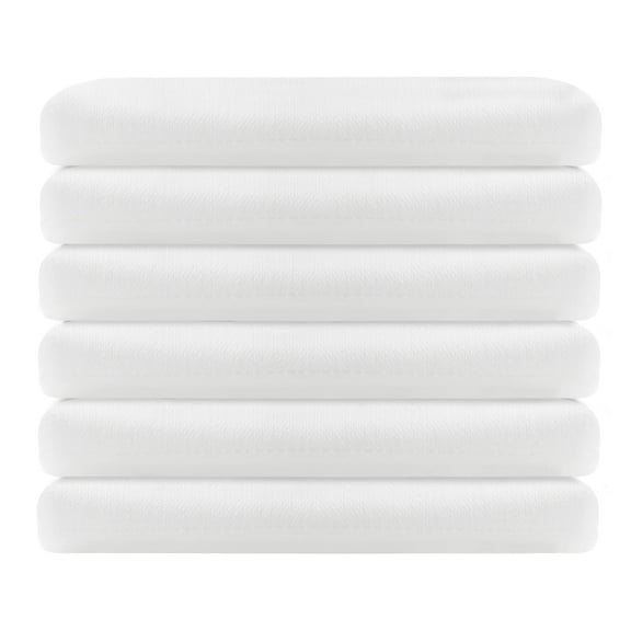 Linteum Textile Supply White Bed Sheets – Soft and Comfortable Spa & Massage Flat Sheets 250 Thread Count Top Sheets for Hotels, Home, Hospitals, Spas & Rental Properties (6 Pack, 66x115 Inches)