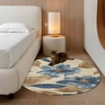 thumbnail image 2 of Round Rugs 3Ft, Navy Blue Brown Floral Round Area Rug Washable Indoor Throw Carpet, Tropical Palm Leaves Vintage Small Non Slip Circle Rug for Bedroom Living Room Home Decor Aesthetic, 2 of 8