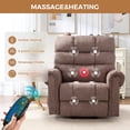 thumbnail image 3 of Bonzy Home Power Lift Recliner Chair with Massage & Heat - Extra Wide Electric Recliner for Elderly, Heavy Duty 350 lbs Capacity, Taupe Fabric, 3 of 8