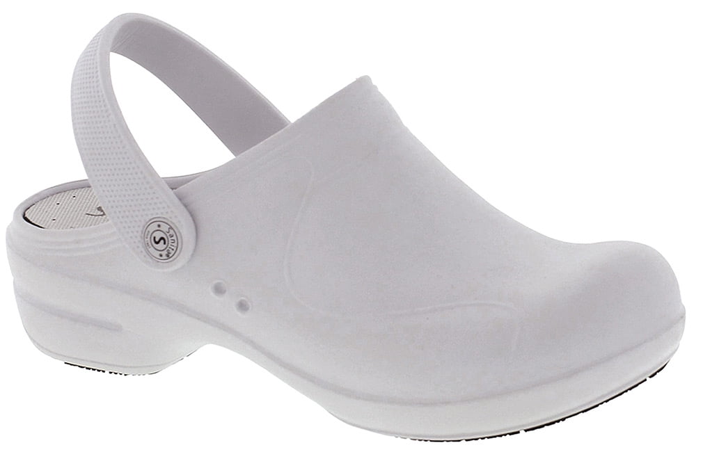 sanita white clogs
