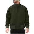 thumbnail image 2 of M-5X Plus Size Jackets for Men with Pockets Big & Tall Zip Up Sports Coats Mens Casual Solid Color Long Sleeve Mock Neck Thermal Warm Baseball Jacket, 2 of 8