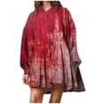 thumbnail image 4 of Women's Long Sleeved T Shirt Dress With Bloodstain Print Hooded Sweatshirt With Pocket Bloodstain Pattern Tee Shirt Dresses Lightweight Summer Dress plus Size Womens Dresses Beach Dresses for Women, 4 of 5