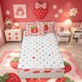 thumbnail image 4 of meiyoeat Strawberry Letter B Zipper Twin Comforter Sets with Fitted Sheet and 2 Pillowcases for Kids, Princess Buffalo Zipper Bedding Set for Bedroom, Pink, Polkadot Reversible, 4pcs, 4 of 6