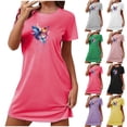 thumbnail image 2 of Qingpeng Womens Cute Printed Nightgowns Shirt Short Sleeve Crew Neck Sleep Shirts Loose Soft Sleepwear Dress, 2 of 5