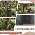thumbnail image 6 of HOMEDIARY Modern 36" Tall Outdoor Water Fountain, Large 6-Tier Cascading Bowls Waterfall Fountain with LED Lights, Stone Texture Floor-Standing Resin Water Feature for Deck, Patio, Backyard & Indoor, 6 of 7