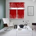 thumbnail image 4 of Red Botanical Kitchen Curtains Sets for Windows 36 Inch Length, Farmhouse Spring Summer Flower Rod Pocket Window Treatments Tier Curtains and Valances Set for Bedroom/Bathroom, 4 of 8