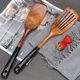 thumbnail image 5 of Juego de espátulas de madera Ayiaren, utensilios de cocina de madera de teca (2 unidades), 5 of 7
