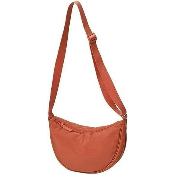SED Crossbody Bag Women Men Half Moon Shoulder Bag, Hobo Halfmoon Bag Shoulder Bag Women's Small for Women Men Travel 01-orange