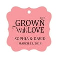 thumbnail image 1 of Darling Souvenir Grown With Love Personalized Fancy Frame Bonbonniere Wedding Party Favor Paper Tags-Peach & Pink-100 Tags, 1 of 1