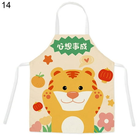 

Water-proof Kitchen Apron Scratch Resistant Polyester New Year Cooking Apron for Baking