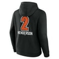 thumbnail image 3 of Men's Gunnar Henderson Black Baltimore Orioles Fastball Player Name & Number Pullover Hoodie, 3 of 3
