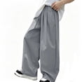 thumbnail image 2 of Qunyiney Lightweight Pants for Boys Wide Leg with Pockets Pants Solid Elastic Waist Loose Fit Casual Pants Size 120, 2 of 5