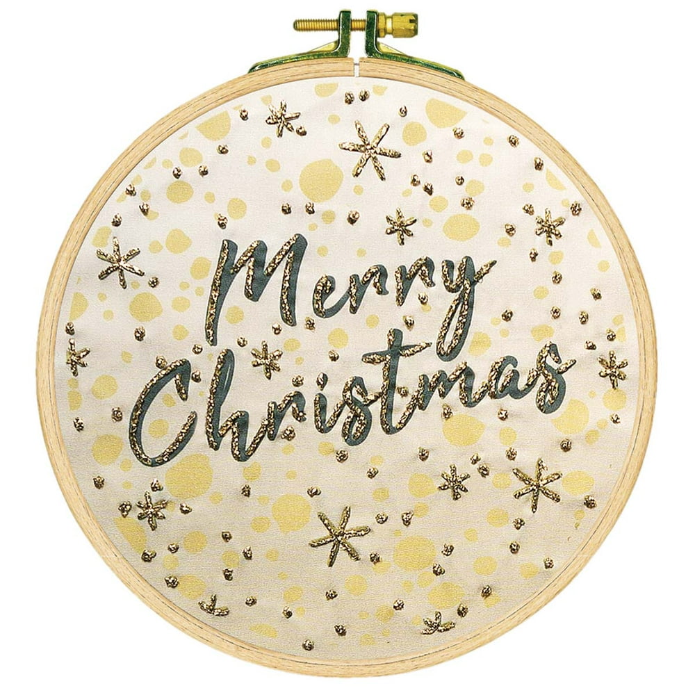 Herrschners® Merry Christmas Picture Stamped Embroidery Kit Walmart