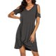 thumbnail image 4 of Vestido de mujer con cuello en V, hombro frío, nudo frontal, giro suave, elástico, informal, suelto, Abanopi Gris/Grande, 4 of 7